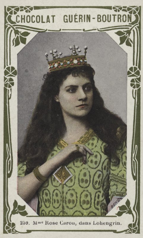 Sra Rose Caron, em Lohengrin (foto colorida) de French School