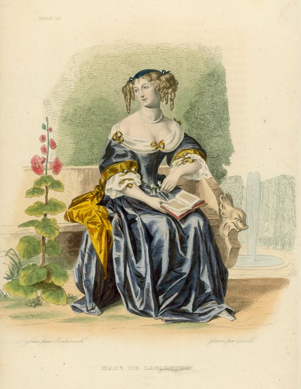 Madame de La Fayette (gravura a cores) de French School
