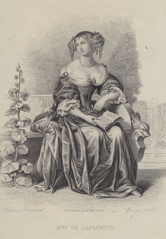 Madame de Lafayette, autora francesa (gravura) de French School