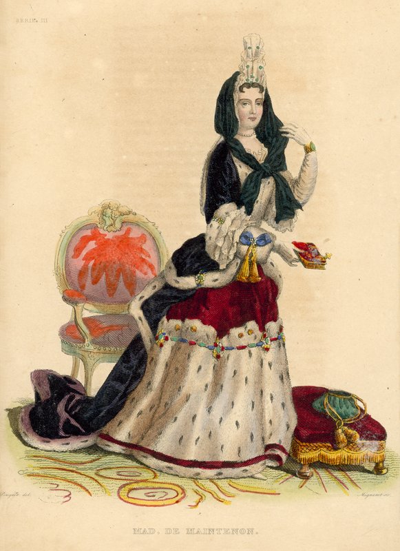 Madame de Maintenon (gravura colorida) de French School