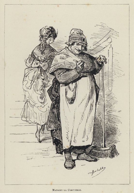 Madame la Concierge (gravura) de French School