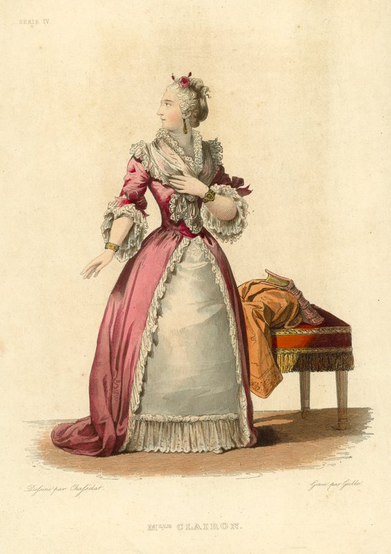 Mademoiselle Clairon (gravura a cores) de French School