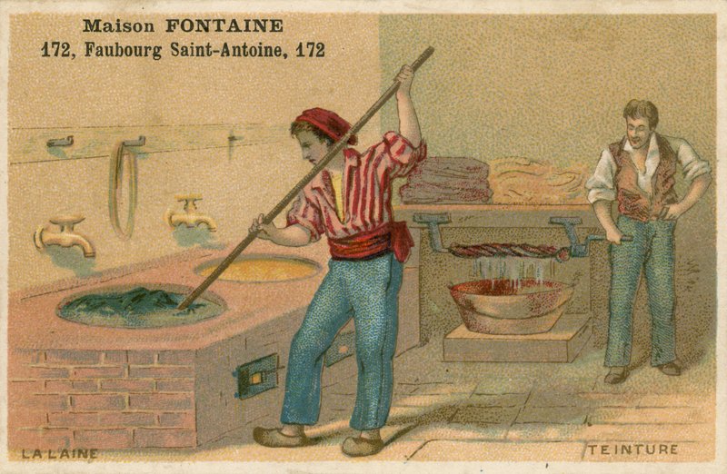 Maison Fontaine trade card, morrendo de lã de French School