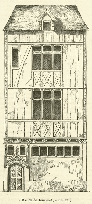 Casa de Jouvenet, em Rouen (gravura) de French School