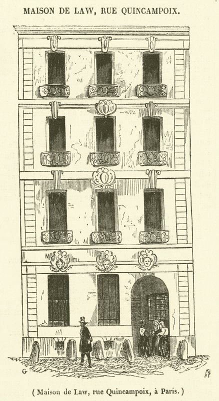Casa do Direito, rue Quincampoix, em Paris (gravura) de French School