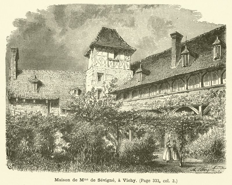 Casa da Madame de Sevigne, em Vichy (gravura) de French School
