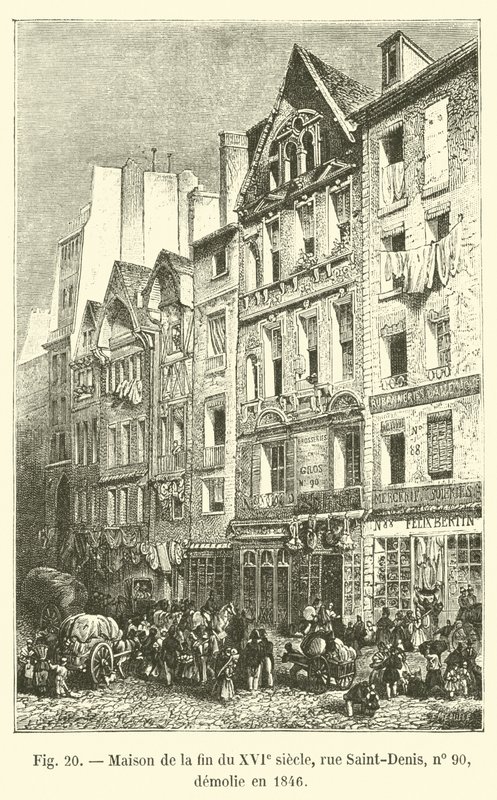 Casa do final do século XVI, rue Saint-Denis, n º 90, demolida em 1846 de French School