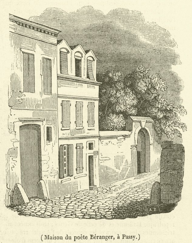 Maison du poete Beranger, a Passy (gravura) de French School