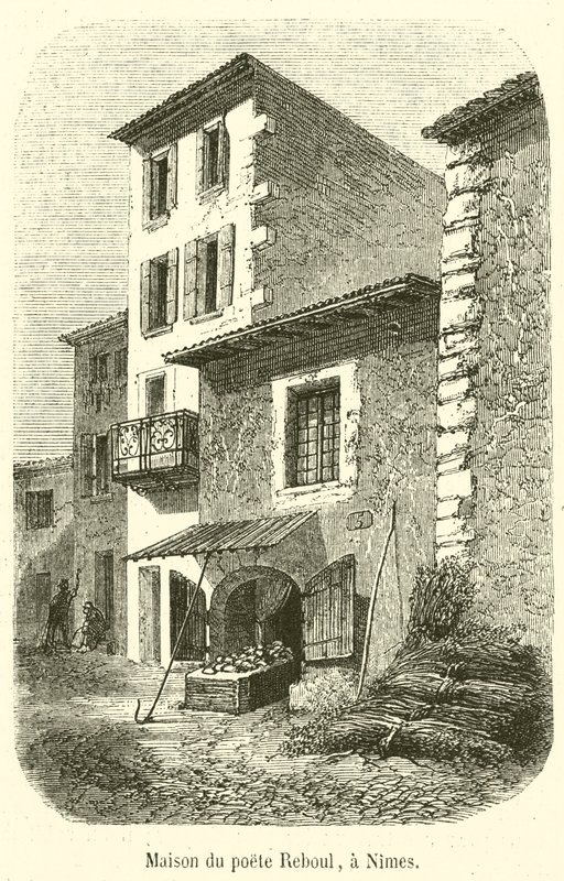 Casa do poeta Reboul, em Nimes (gravura) de French School