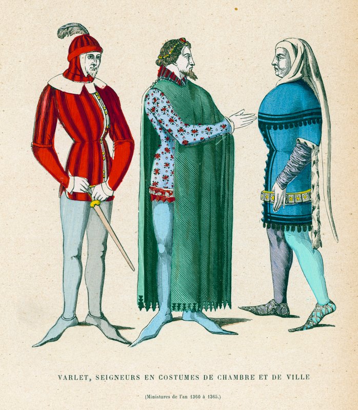 Trajes masculinos, 1360-1365 de French School
