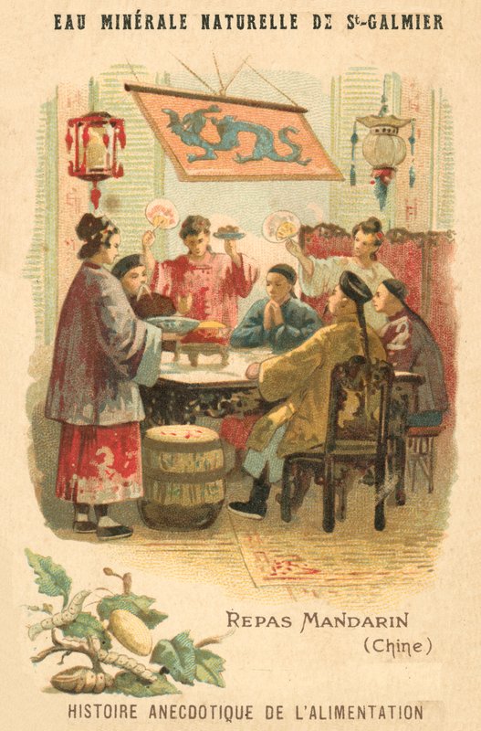 Refeição de mandarim, China (chromolitho) de French School