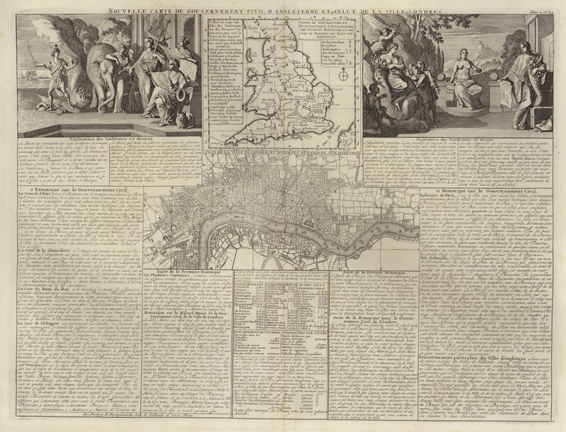 Mapa do governo civil da Inglaterra de French School