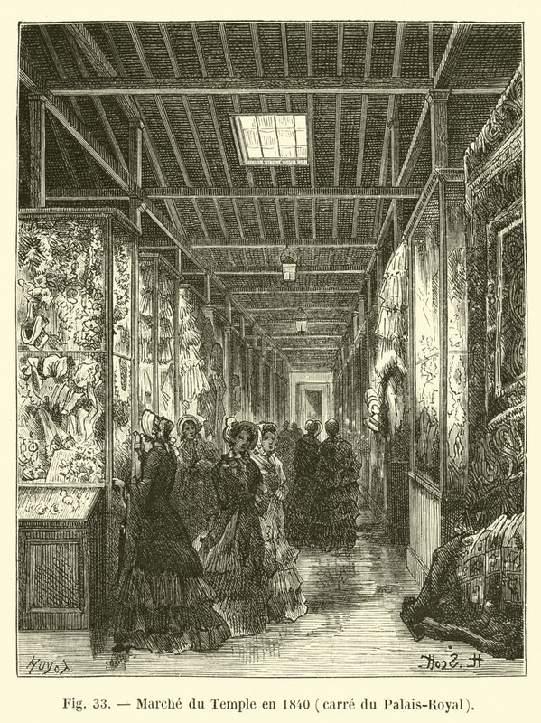 Marcha do Templo em 1840, praça do Palais-Royal de French School