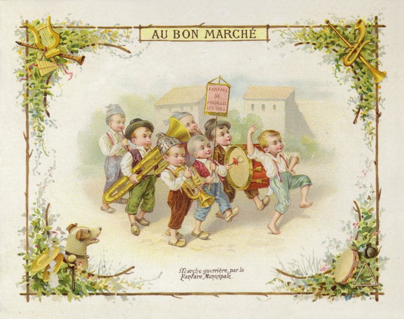 Banda de crianças marchando de French School