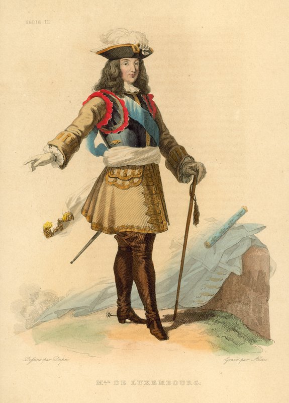 Marechal Duc de Luxembourg (gravura a cores) de French School