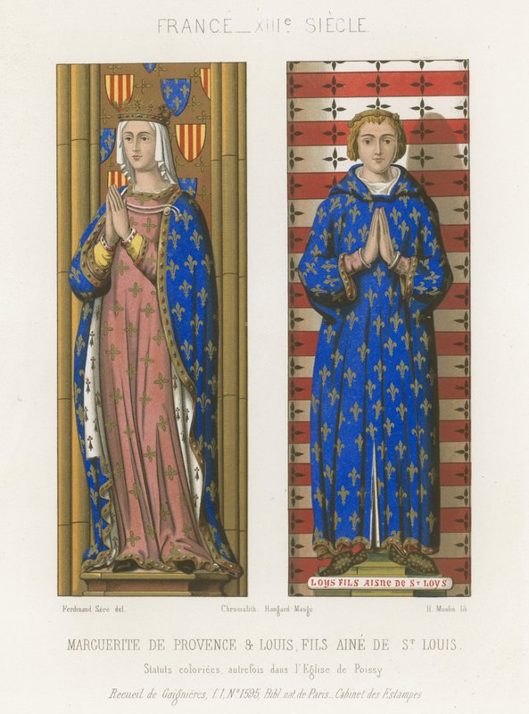 Margaret de Provence e Louis, filho mais velho de Saint Louis de French School