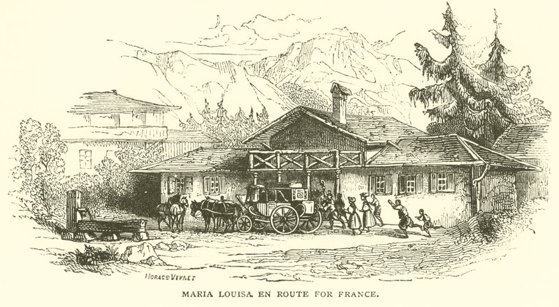 Maria Louisa a caminho da França (gravura) de French School