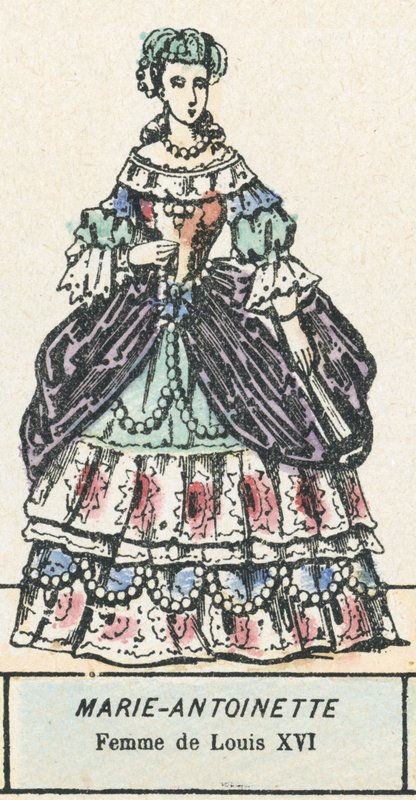 Marie-Antoinette, Esposa de Luís XVI (gravura a cores) de French School