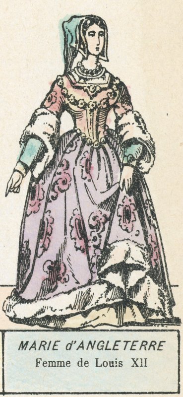 Mary of England, Esposa de Luís XII (gravura a cores) de French School