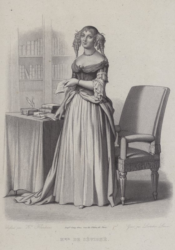 Marie de Rabutin-Chantal, marquise de Sevigne, escritora francesa (gravura) de French School