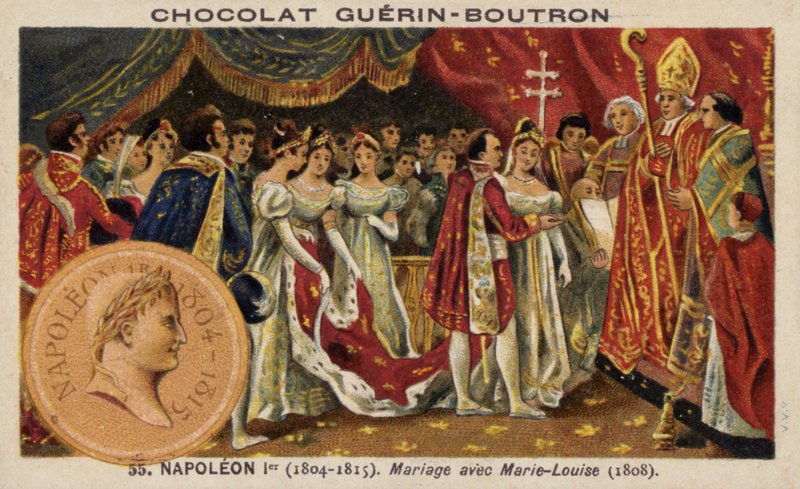 Casamento de Napoleão e Marie Louise da Áustria (chromolitho) de French School