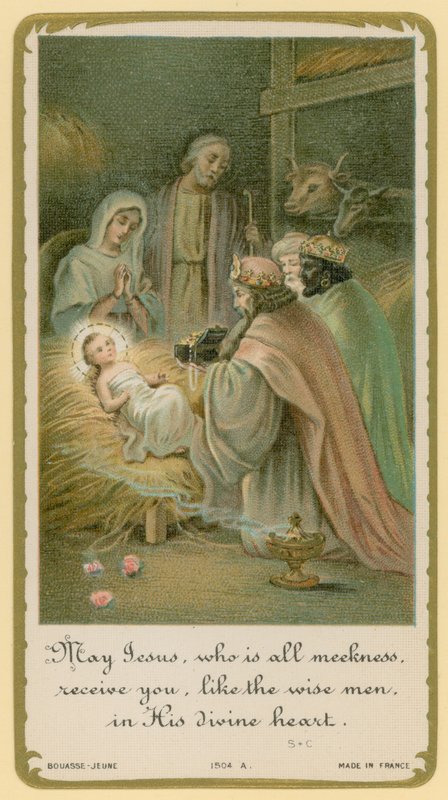 Maria Jesus, que é toda a mansidão, recebe-o, como os sábios, no seu divino coração de French School