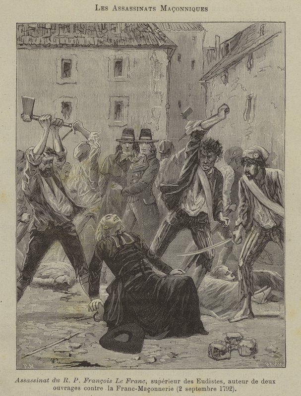 Assassinatos maçónicos (gravura) de French School
