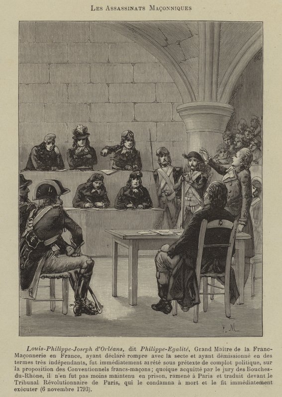 Assassinatos maçónicos (gravura) de French School