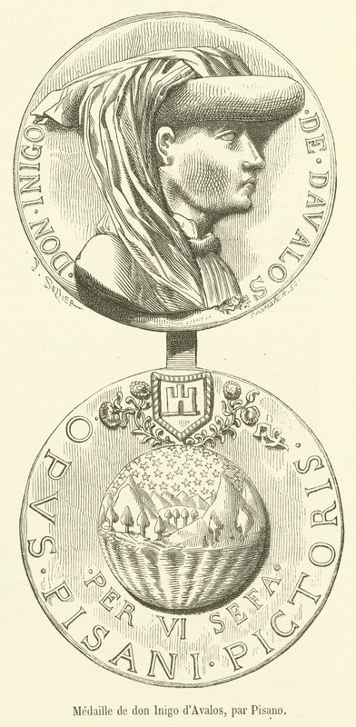 Medalha de Don Inigo de Avalos (gravura) de French School
