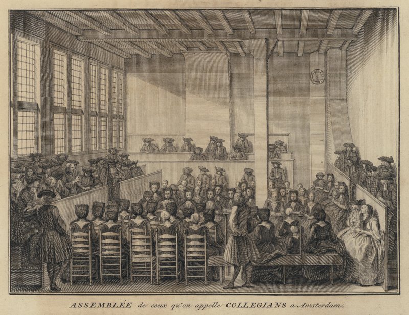 Encontro de Colegas em Amesterdão, Holanda (gravura) de French School