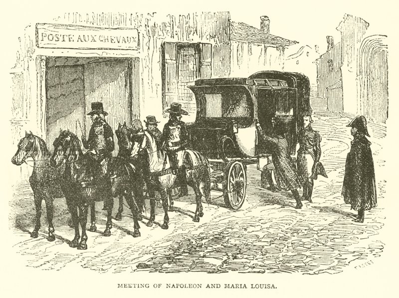 Encontro de Napoleão e Maria Louisa (gravura) de French School