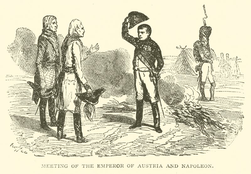 Reunião do Imperador da Áustria e Napoleão (gravura) de French School
