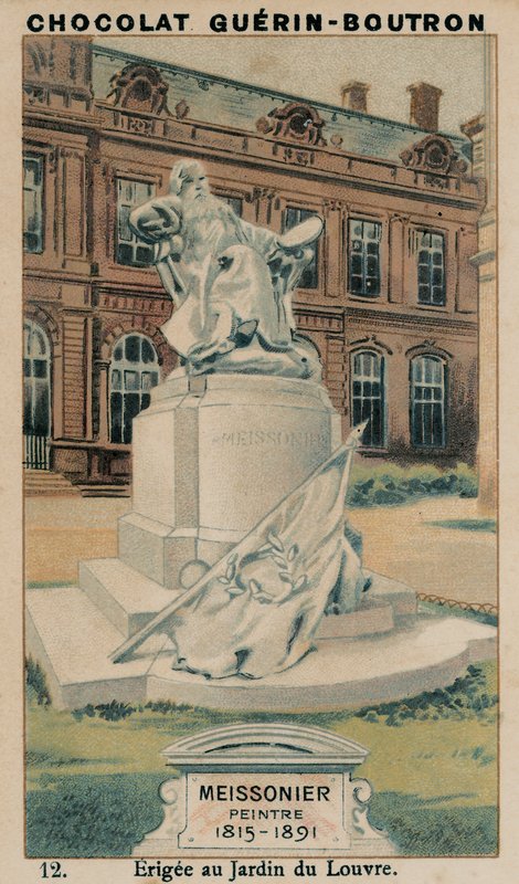 Meissonier, pintor, 1815-1891, Erigee no jardim do Louvre de French School