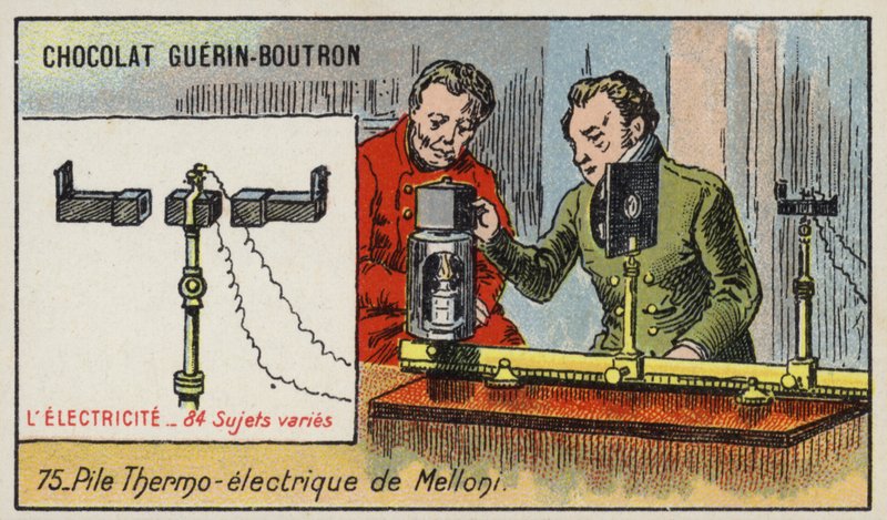 A termopilha de Melloni (chromolitho) de French School