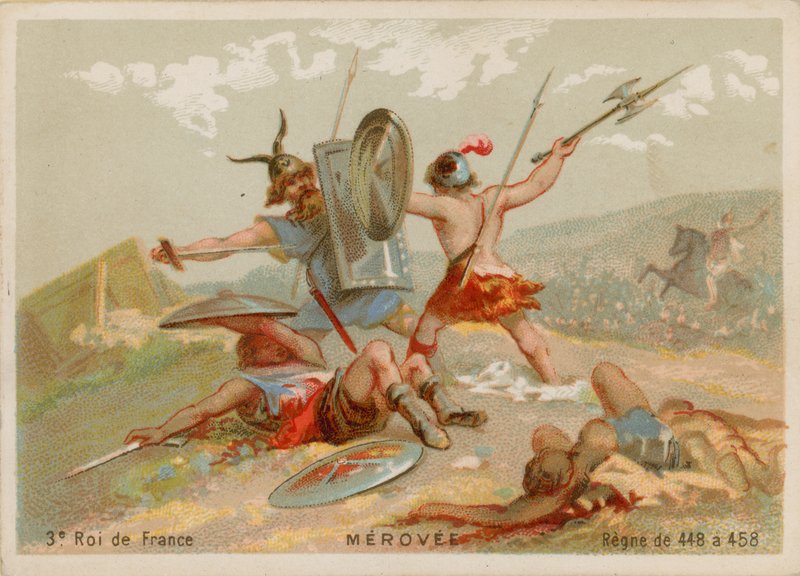 Merovee, rei da França (412-457) de French School
