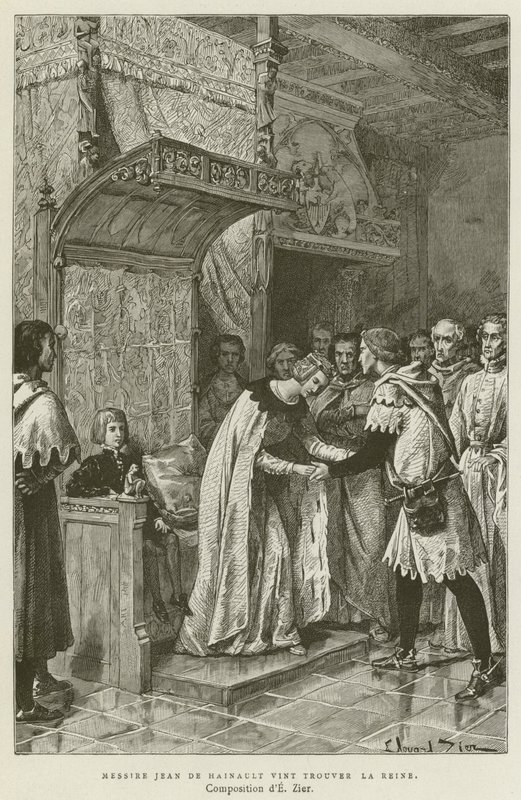 Messire Jean De Hainault Vint Trouver La Reine (gravura) de French School