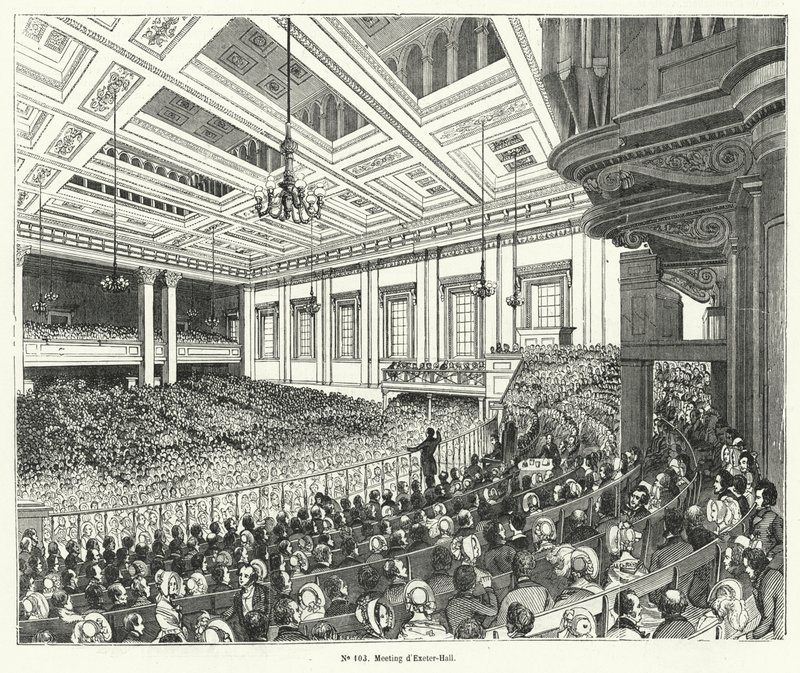 Encontro da Anti-Corn Law League em Exeter Hall, Londres de French School