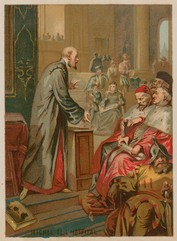 Michel de lHopital falando aos Estados Gerais de French School