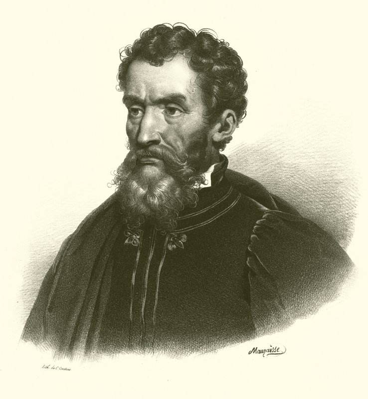 Miguel Ângelo, retrato (gravura) de French School