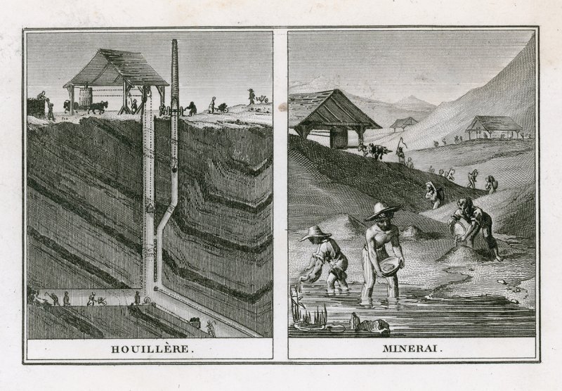 Cenas de mineração de French School