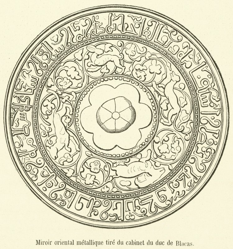 Espelho de metal oriental do gabinete do Duque de Blacas (gravura) de French School