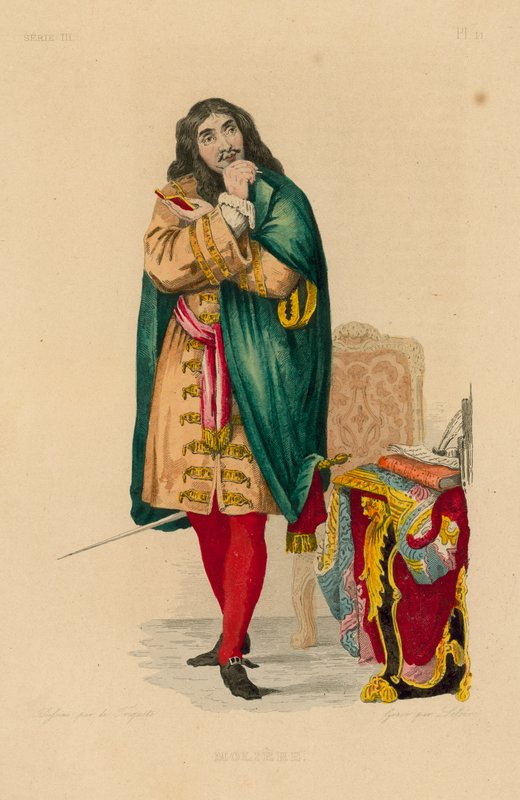 Moliere (gravura colorida) de French School