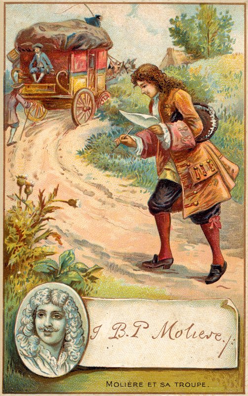 Moliere, dramaturgo francês (chromolitho) de French School