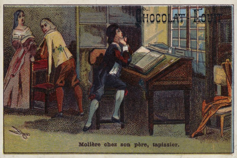 Molière, dramaturgo francês, na casa de seu pai, um estofador de French School