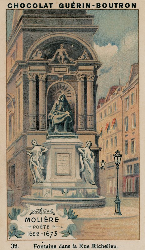 Moliere, Poete, 1622-1673, Fonte na Rua Richelieu de French School