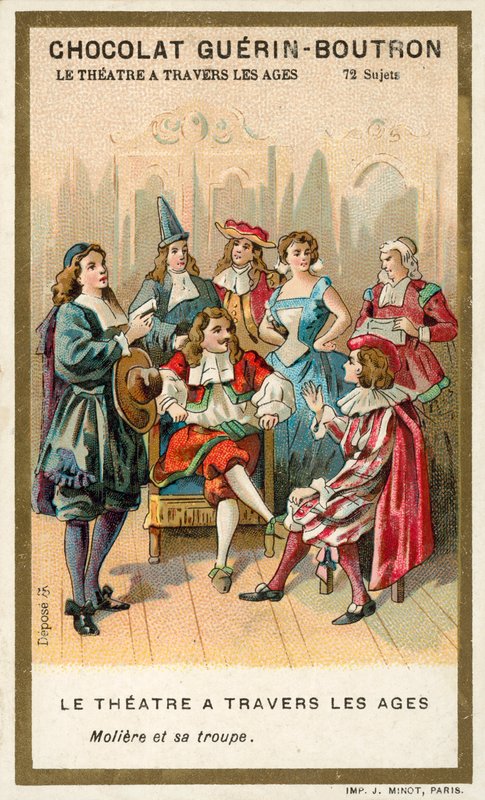 Moliere e sua trupe de atores (chromolitho) de French School