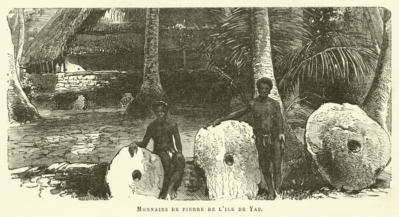 Yap Island Stone Coins (gravura) de French School