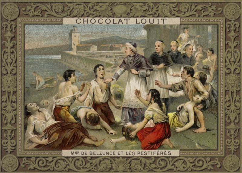Monsenhor de Belsunce, bispo de Marselha e vítimas da peste, 1720 de French School
