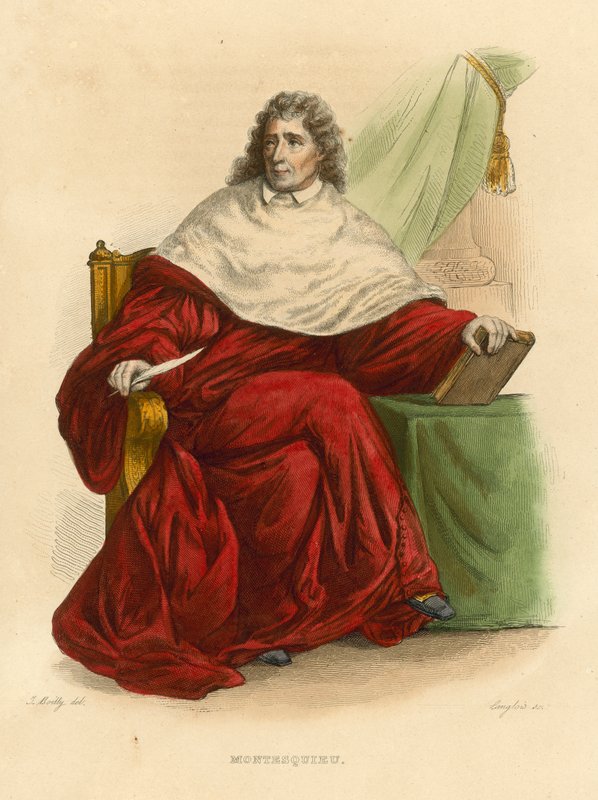 Montesquieu (gravação a cores) de French School