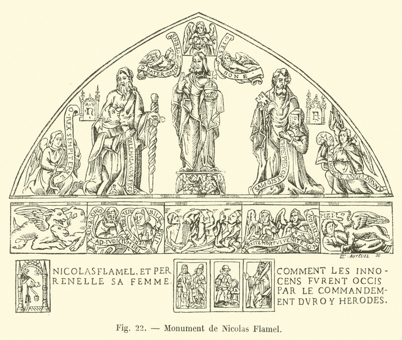 Monumento a Nicolas Flamel de French School